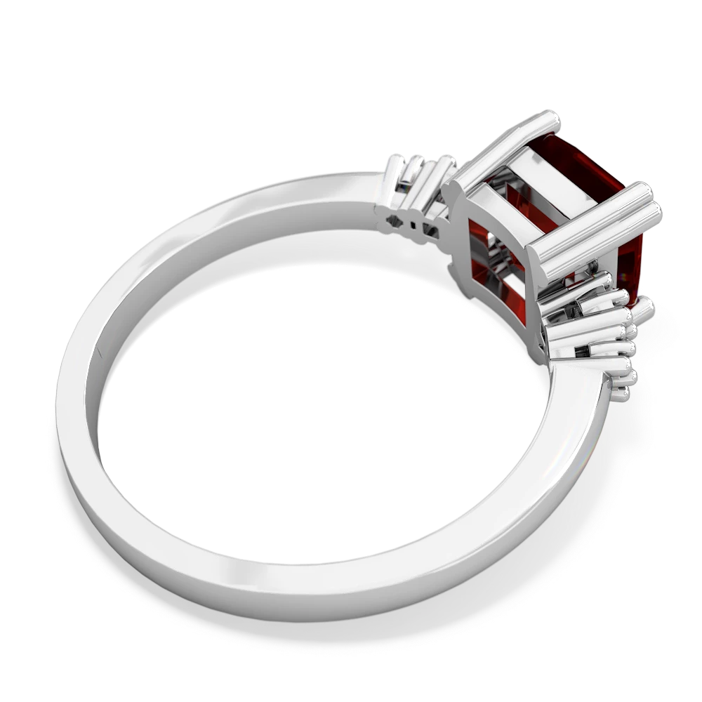 Garnet Art Deco Princess 14K White Gold ring R2014