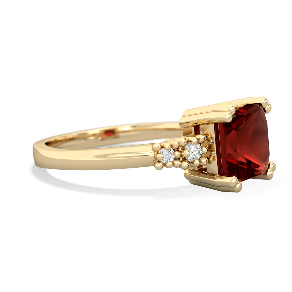 Garnet Art Deco Princess 14K Yellow Gold ring R2014