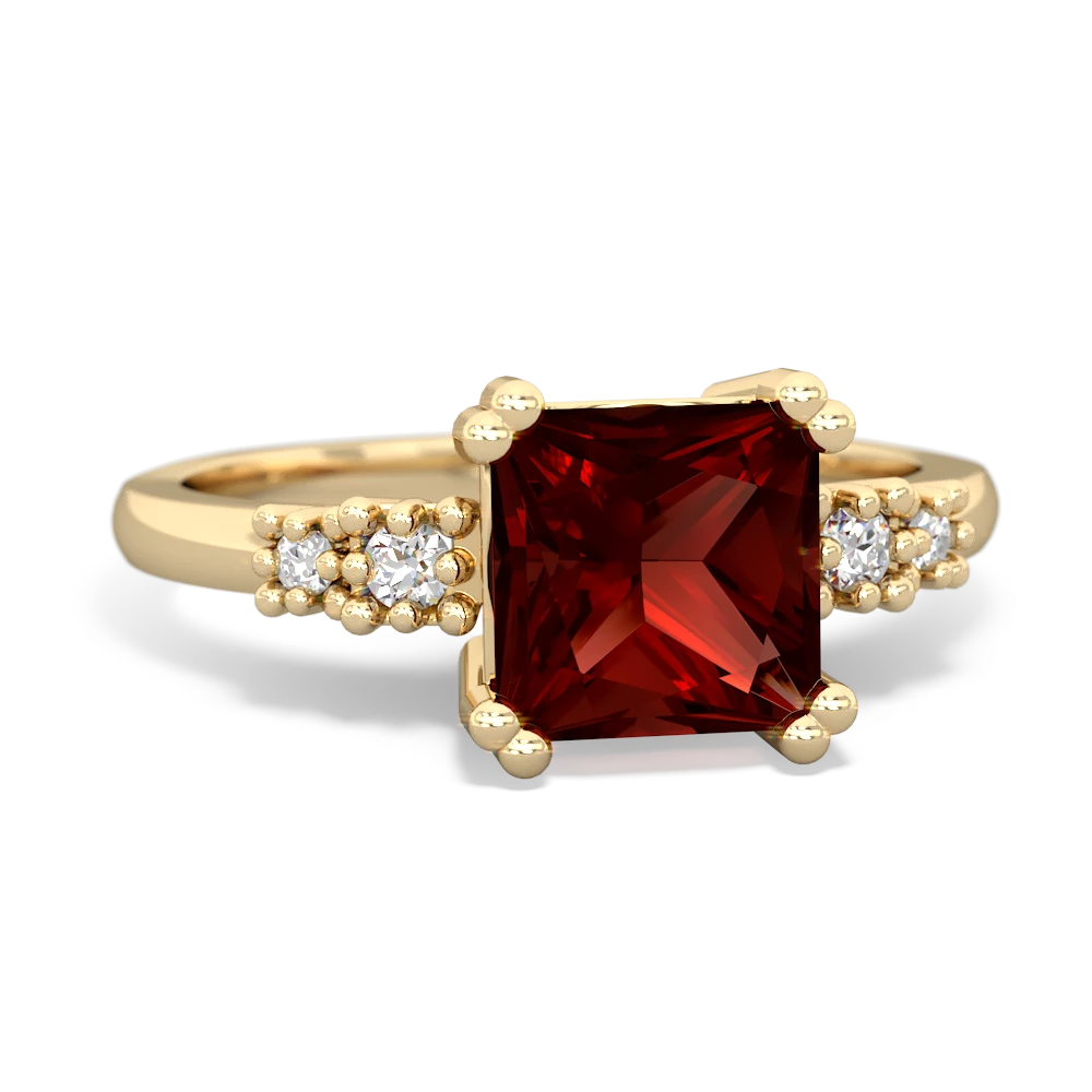 Garnet Art Deco Princess 14K Yellow Gold ring R2014