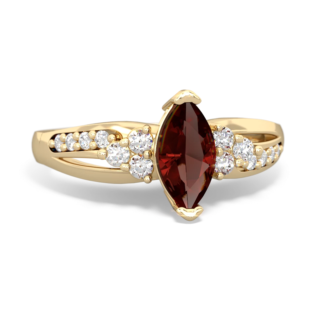 Garnet Antique Style 14K Yellow Gold ring R2343 - front view