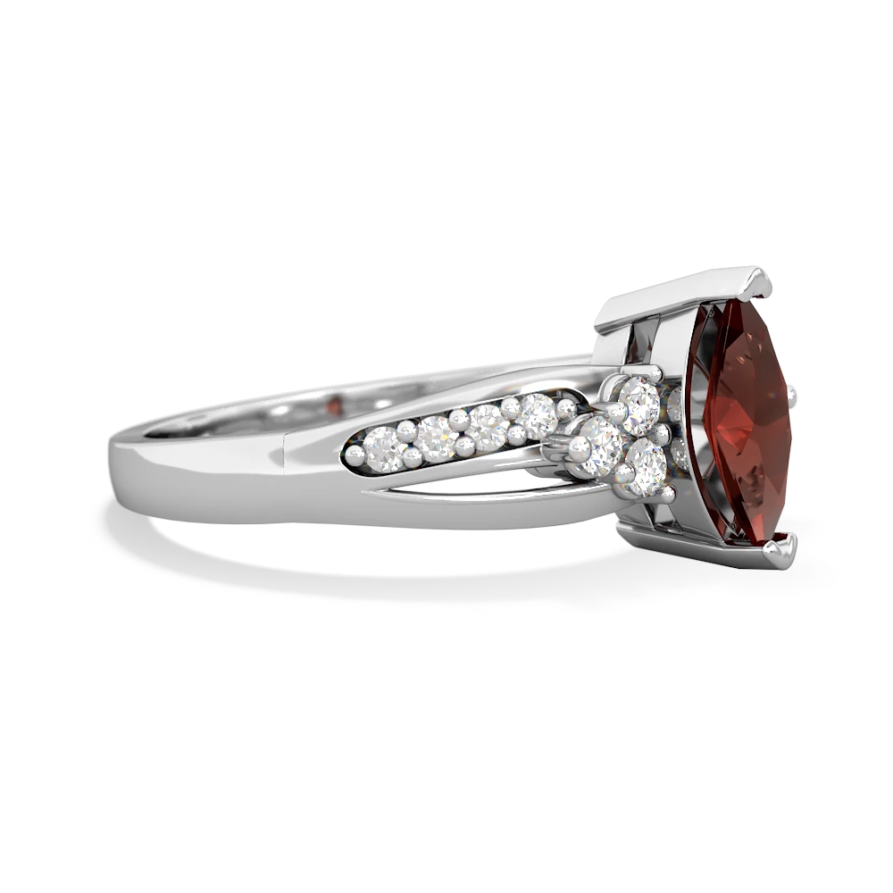 Garnet Royal Marquise 14K White Gold ring R2343