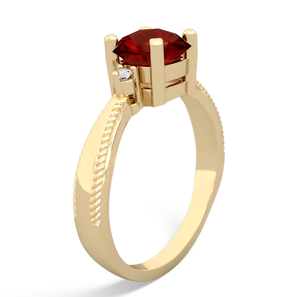 Garnet Cushion Rope 14K Yellow Gold ring R2484