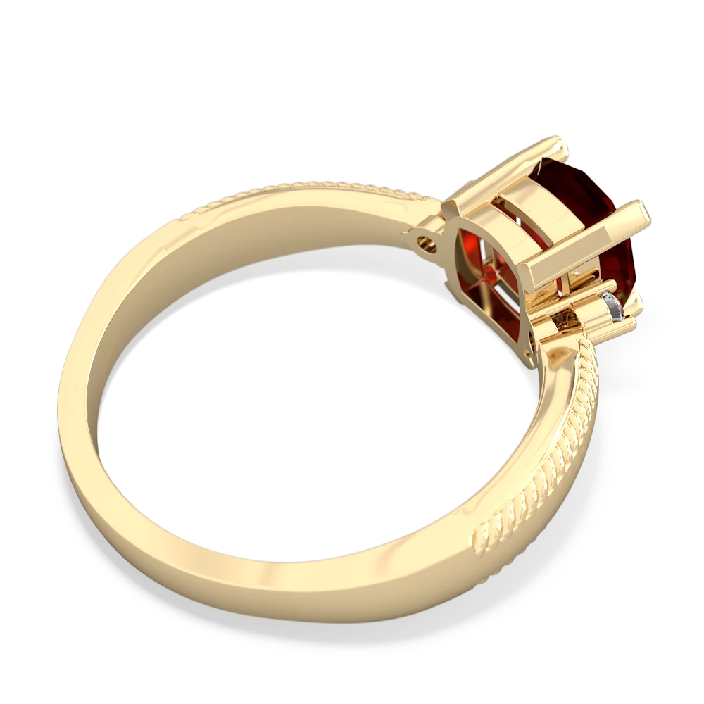 Garnet Cushion Rope 14K Yellow Gold ring R2484