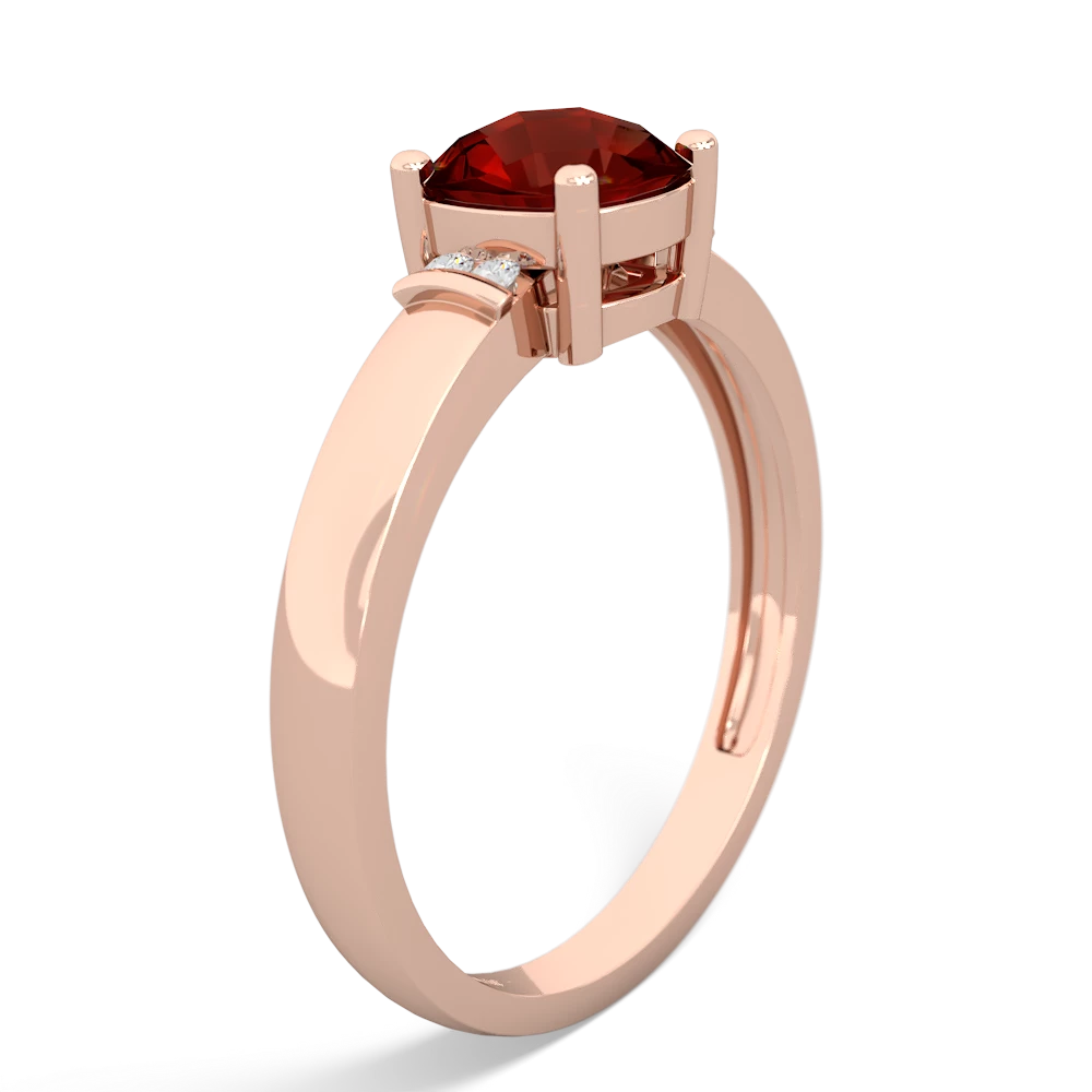 Garnet Simply Elegant Cushion 14K Rose Gold ring R2489