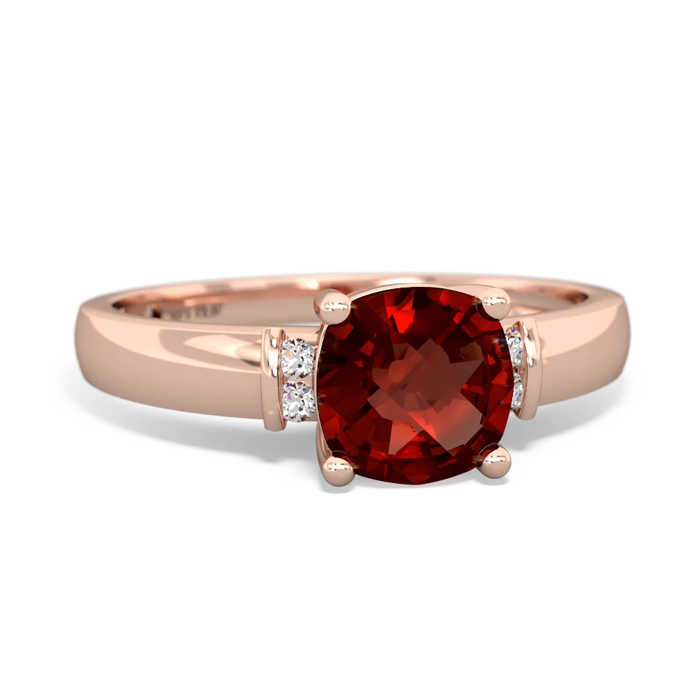 Garnet Simply Elegant Cushion 14K Rose Gold ring R2489