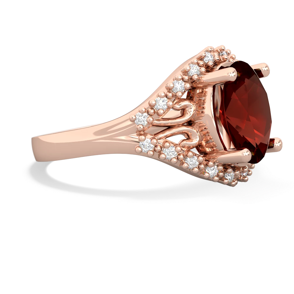 Garnet Antique Style Cocktail 14K Rose Gold ring R2564