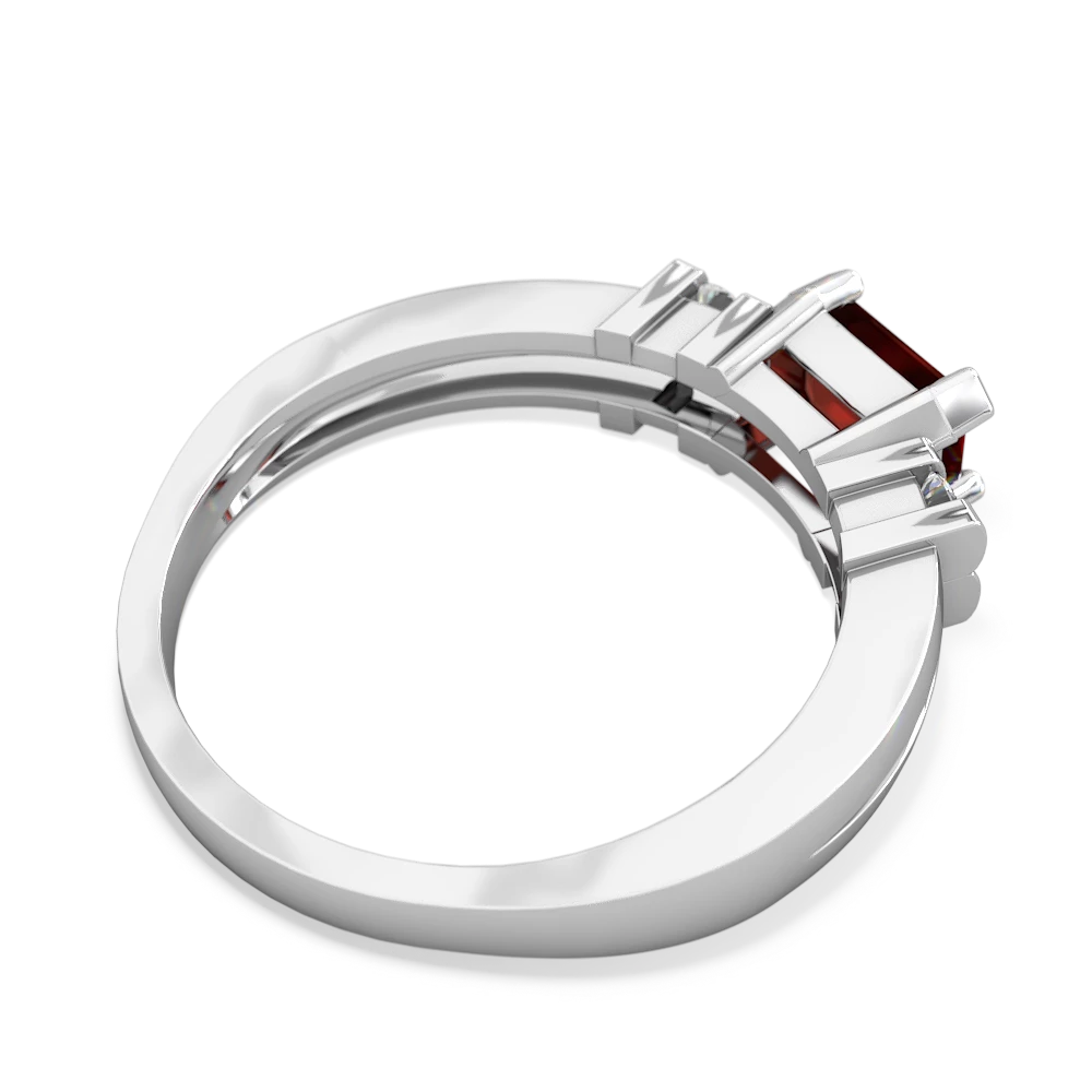 Garnet Art Deco East-West 14K White Gold ring R2590