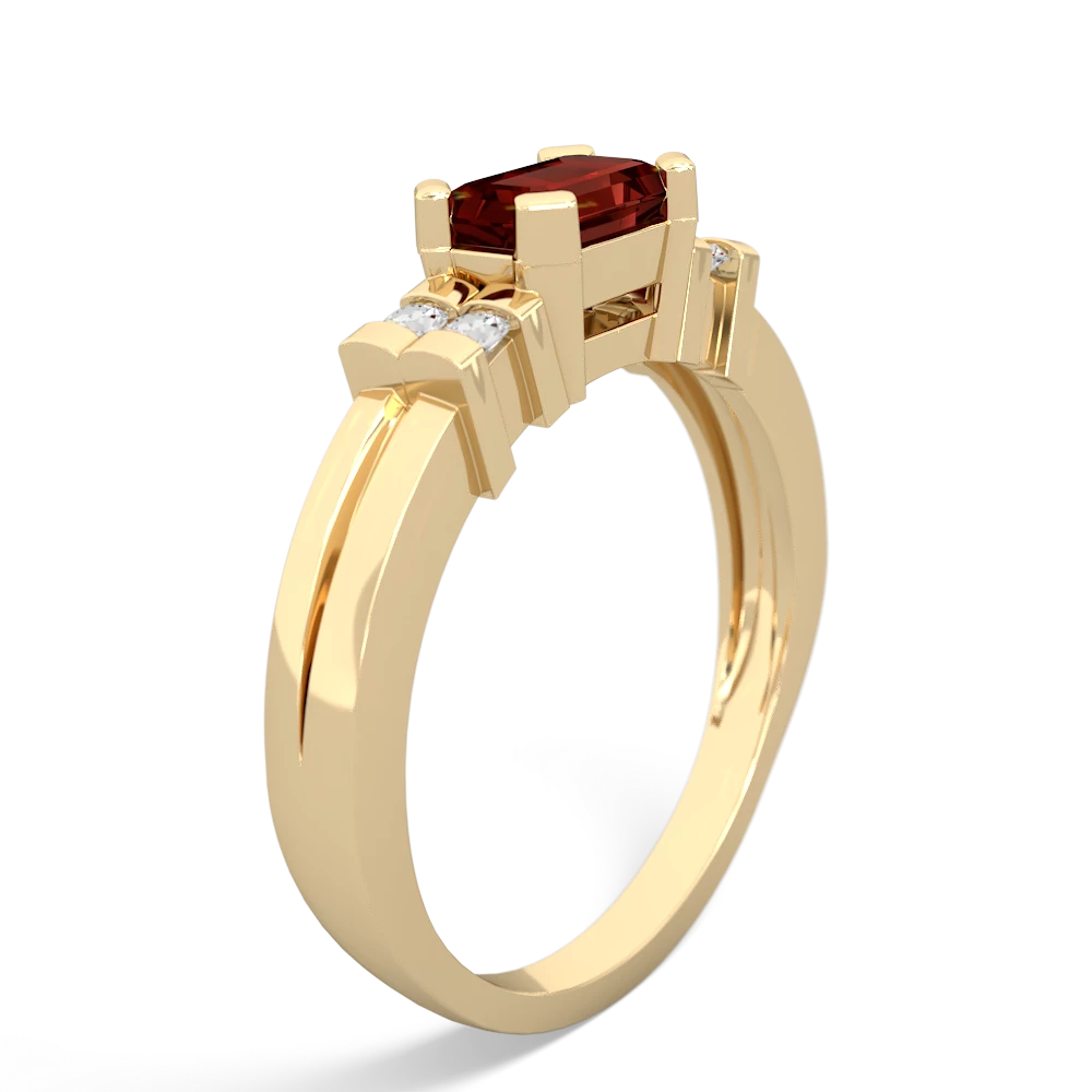 Garnet Art Deco East-West 14K Yellow Gold ring R2590