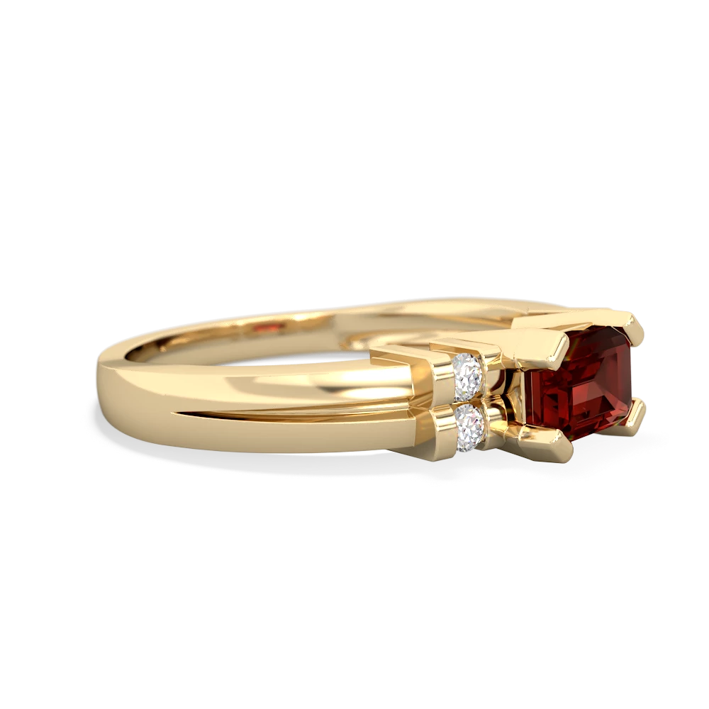 Garnet Art Deco East-West 14K Yellow Gold ring R2590