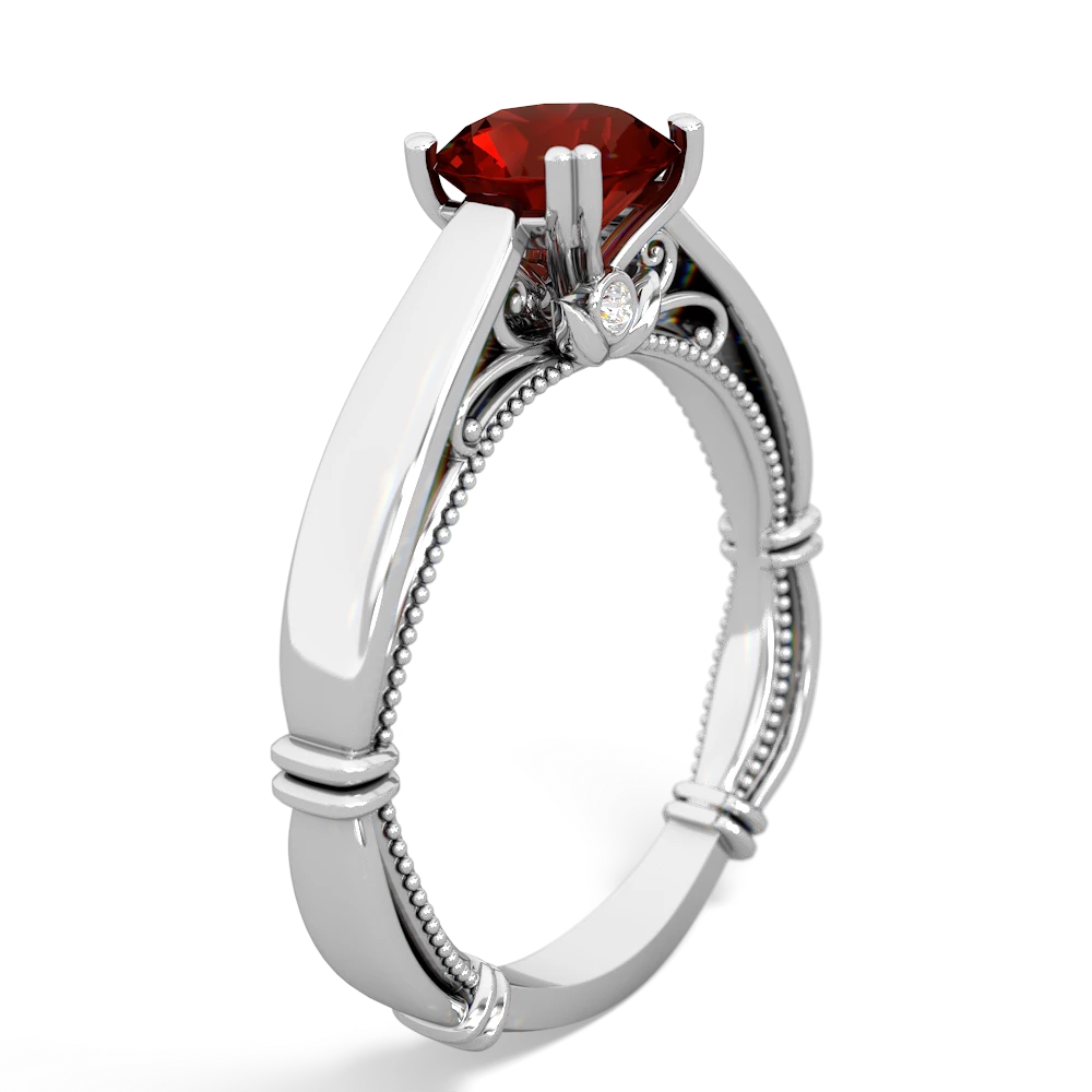 Garnet Renaissance 14K White Gold ring R27806RD