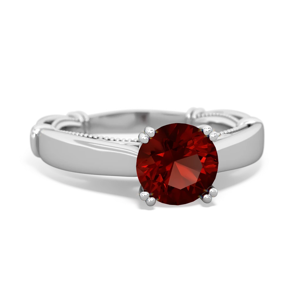 Garnet Renaissance 14K White Gold ring R27806RD