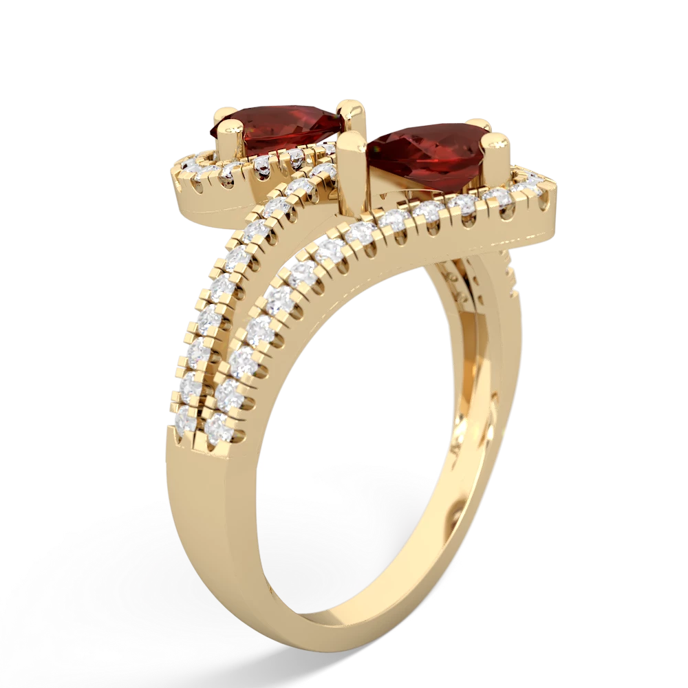 Garnet Diamond Dazzler 14K Yellow Gold ring R3000