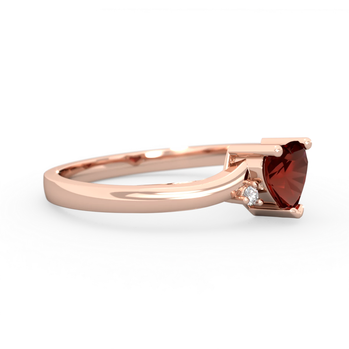 Garnet Delicate Heart 14K Rose Gold ring R0203
