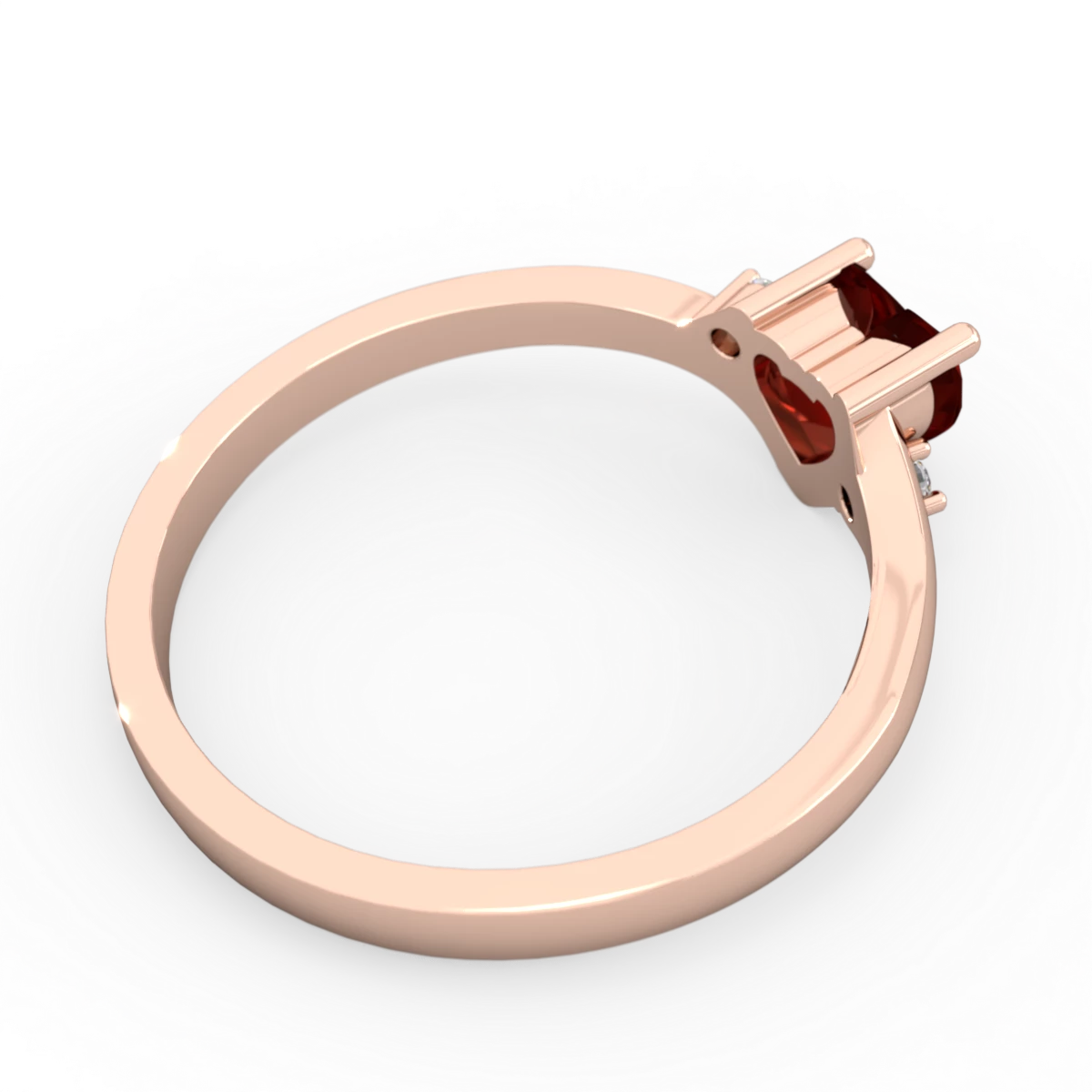 Garnet Delicate Heart 14K Rose Gold ring R0203
