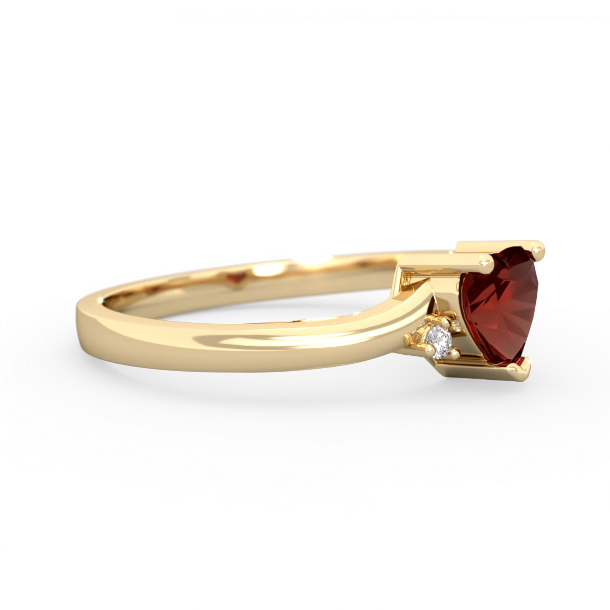 Garnet Delicate Heart 14K Yellow Gold ring R0203