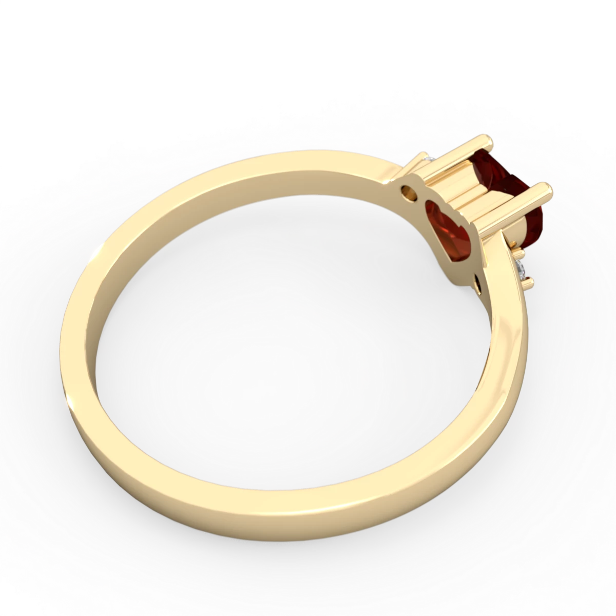 Garnet Delicate Heart 14K Yellow Gold ring R0203