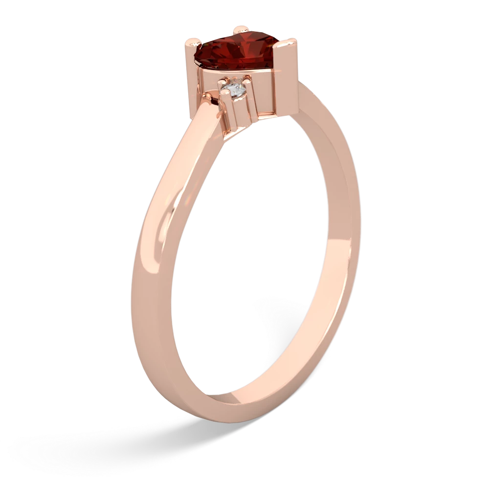 Garnet Delicate Heart 14K Rose Gold ring R0203