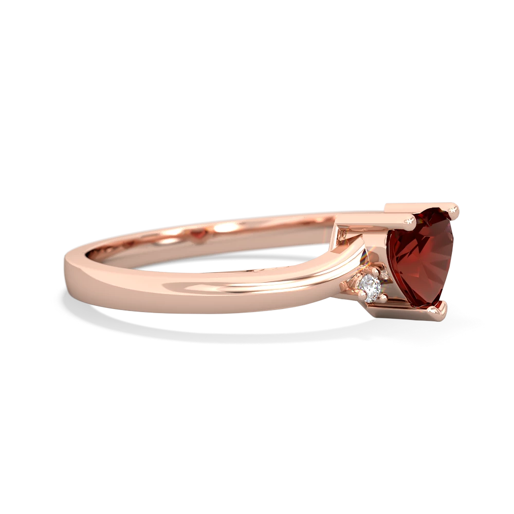 Garnet Delicate Heart 14K Rose Gold ring R0203