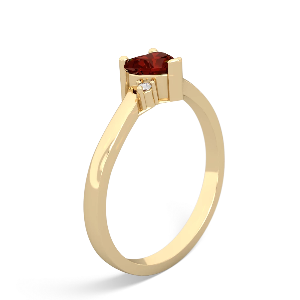 Garnet Delicate Heart 14K Yellow Gold ring R0203