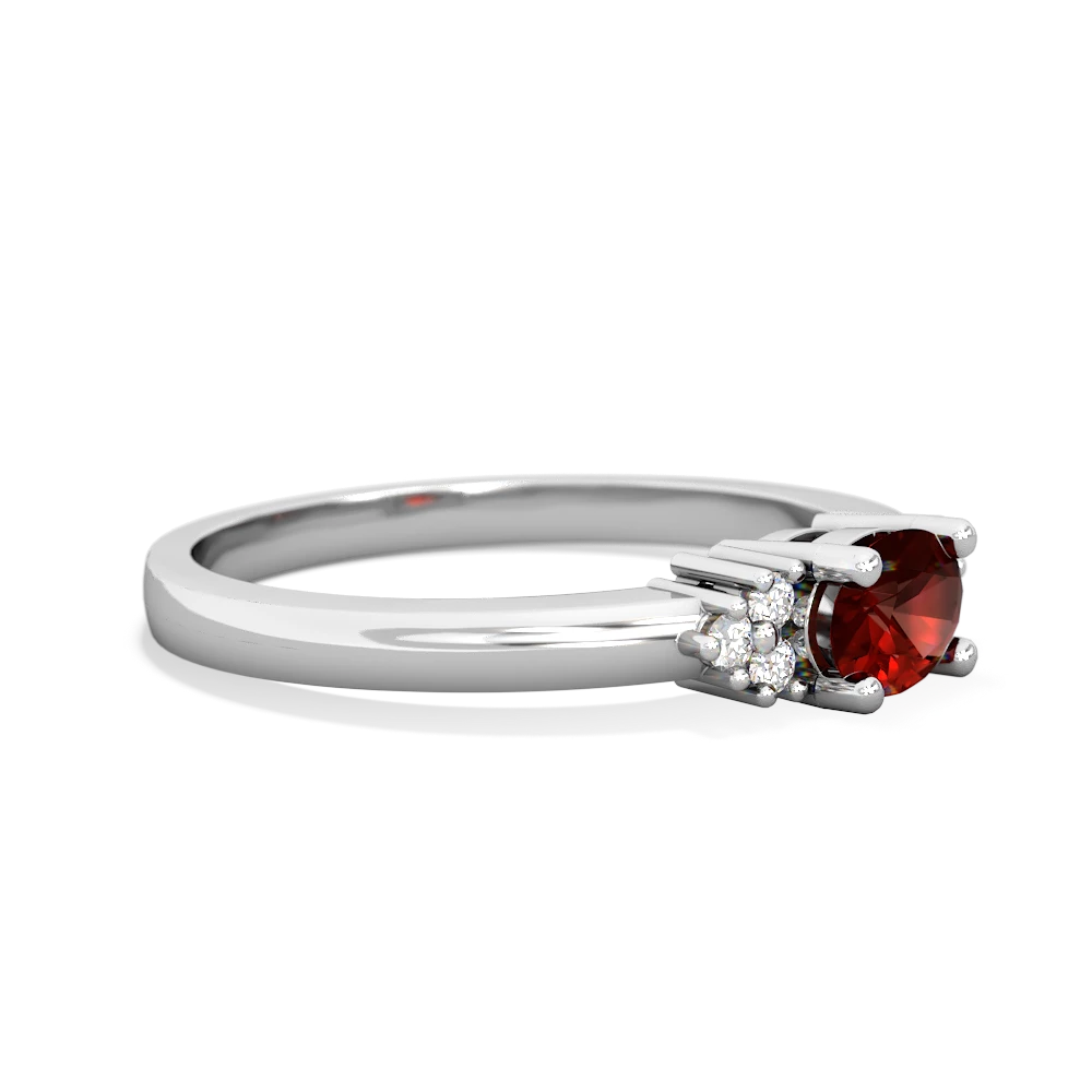 Garnet Simply Elegant East-West 14K White Gold ring R2480