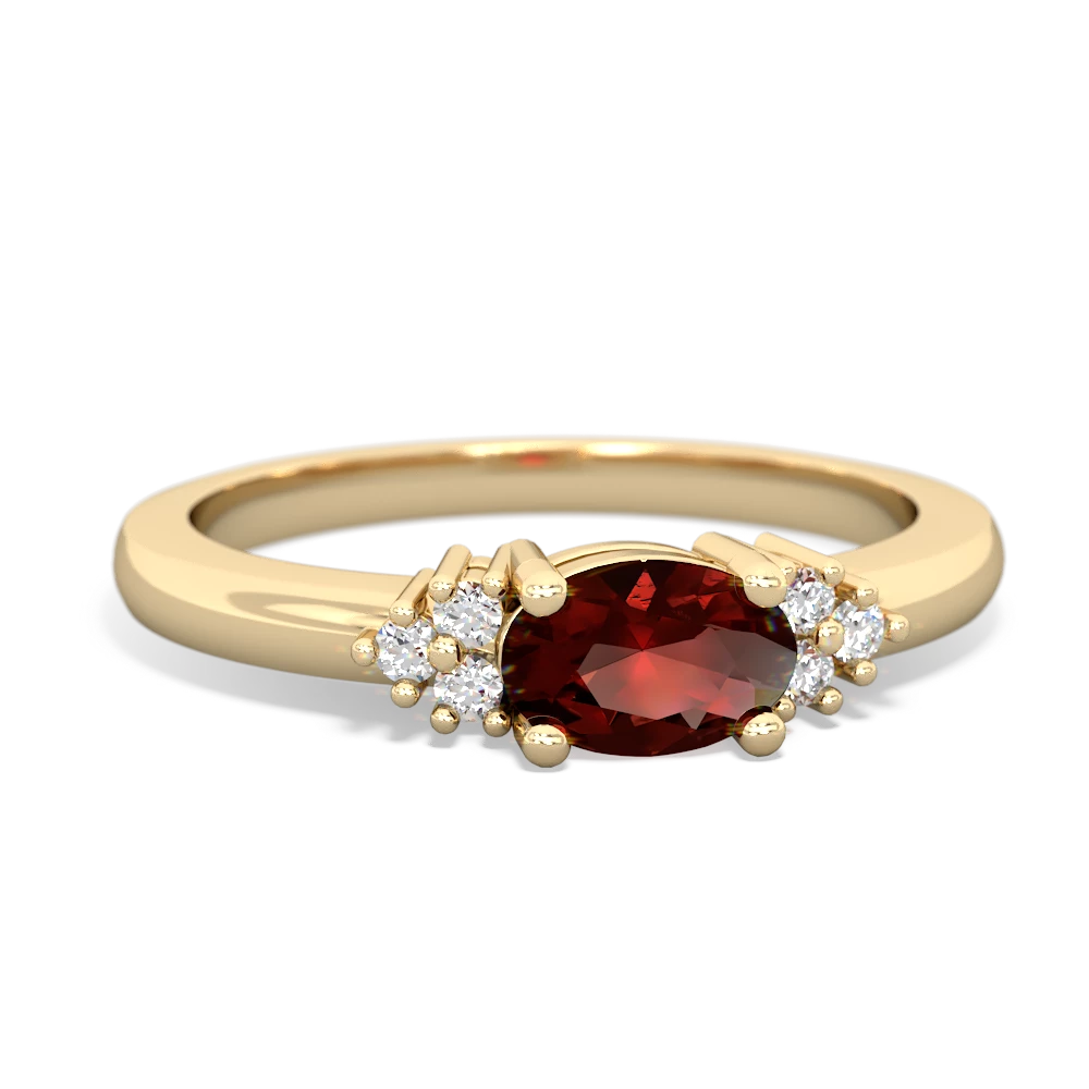 Garnet Simply Elegant East-West 14K Yellow Gold ring R2480