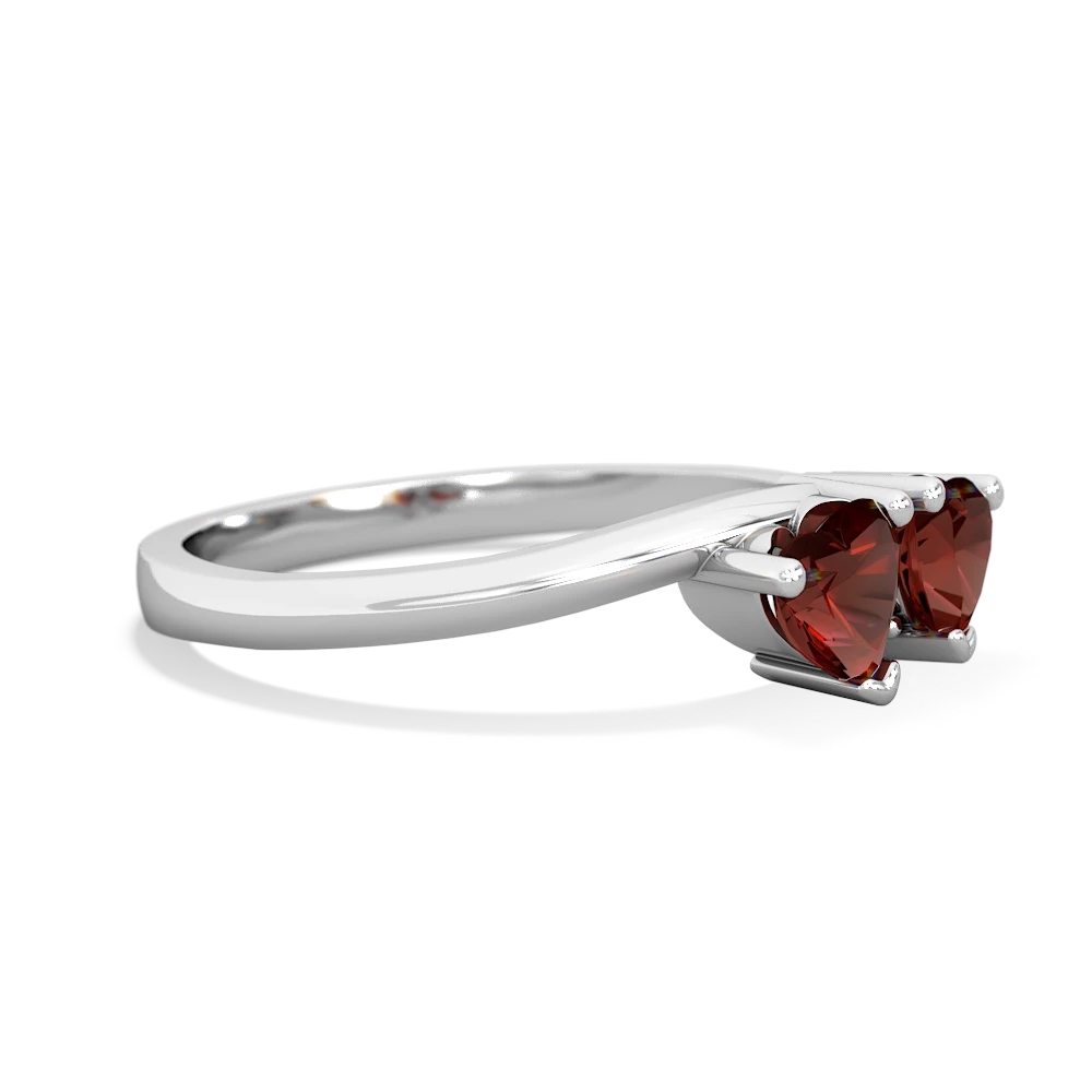 Garnet Sweethearts 14K White Gold ring R5260