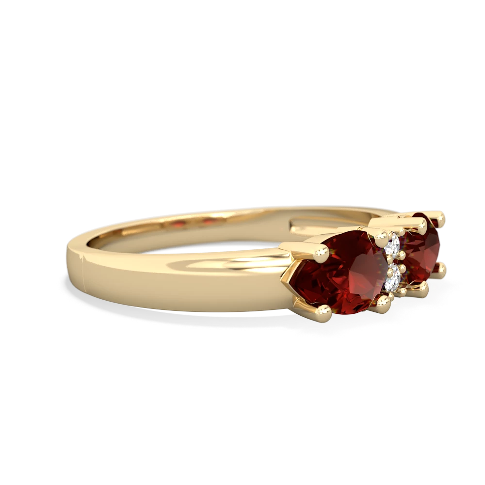 Garnet Pear Bowtie 14K Yellow Gold ring R0865