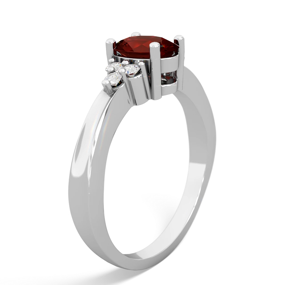 Garnet Simply Elegant 14K White Gold ring R2113