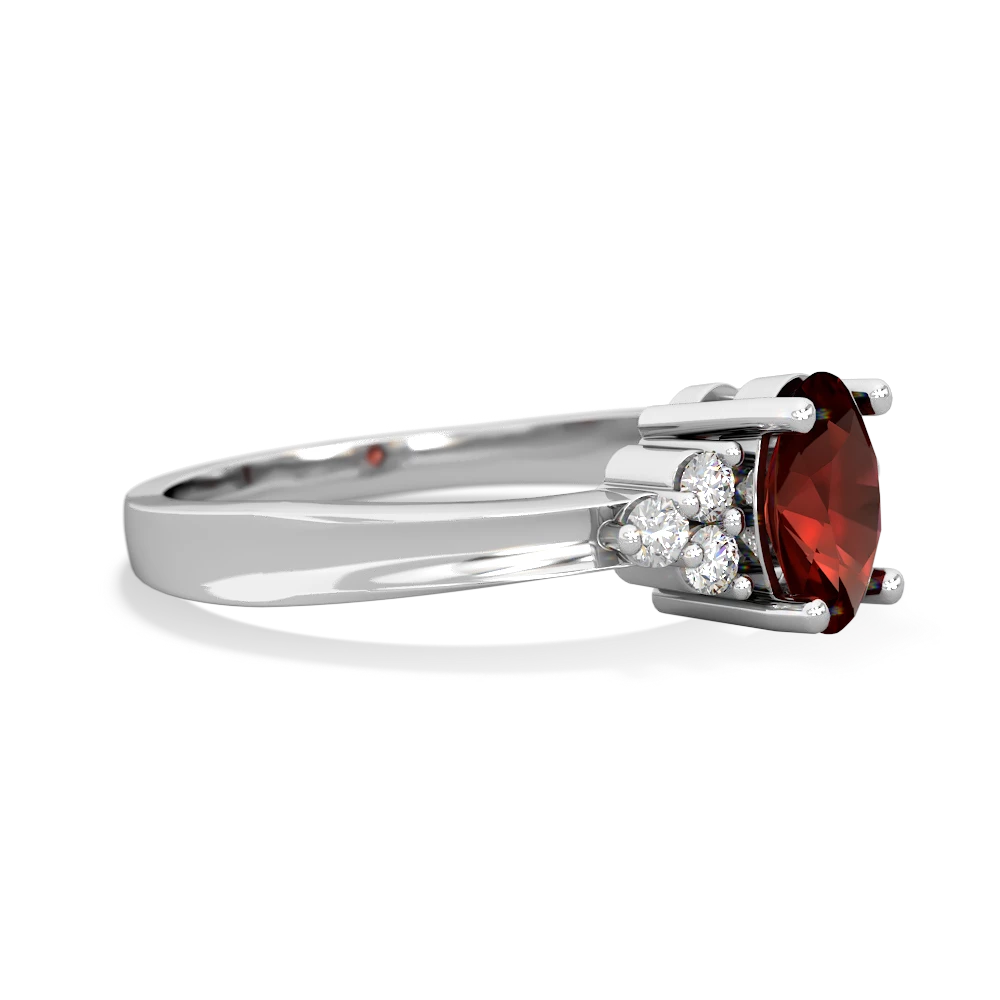 Garnet Simply Elegant 14K White Gold ring R2113