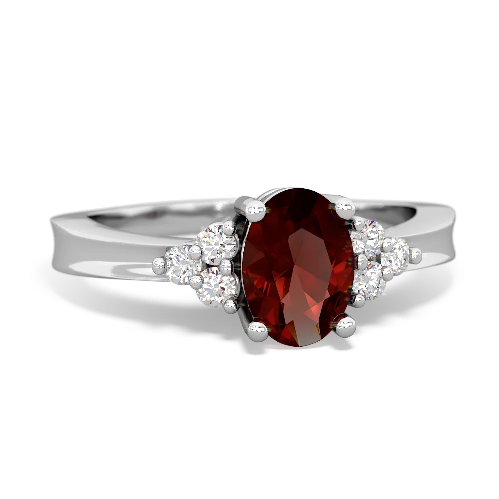 Garnet Simply Elegant 14K White Gold ring R2113