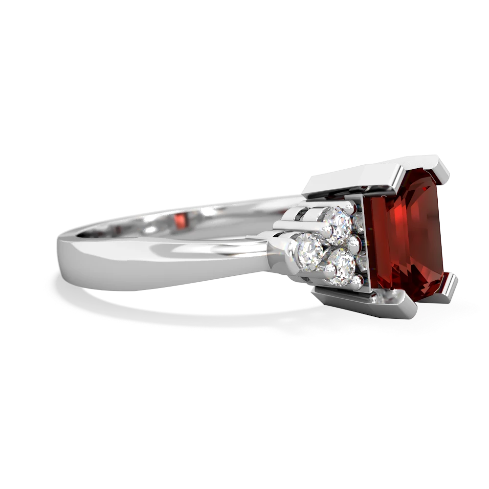 Garnet Timeless Classic 14K White Gold ring R2591