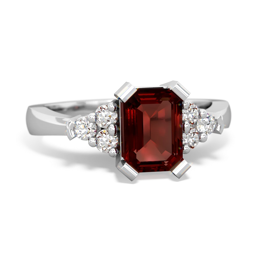 Garnet Timeless Classic 14K White Gold ring R2591