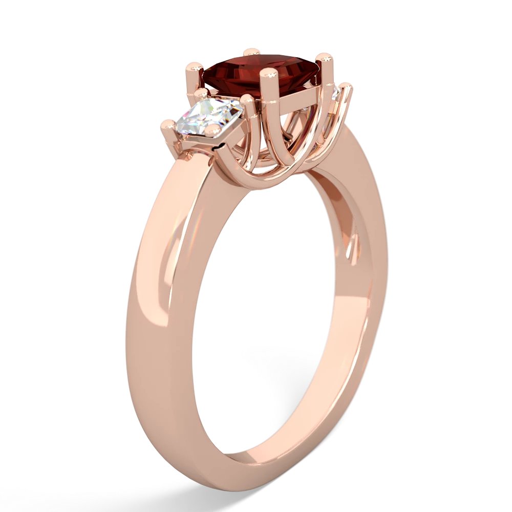 Garnet Three Stone Trellis 14K Rose Gold ring R4015