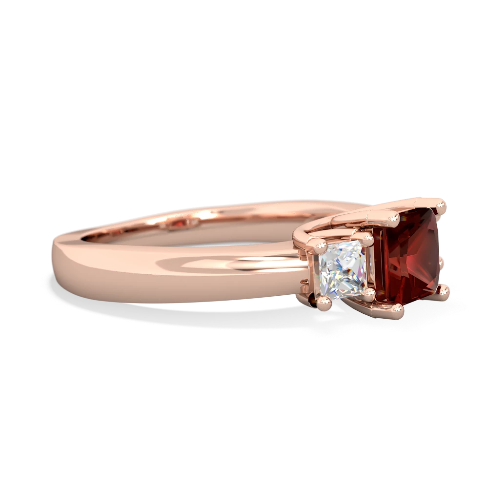 Garnet Three Stone Trellis 14K Rose Gold ring R4015