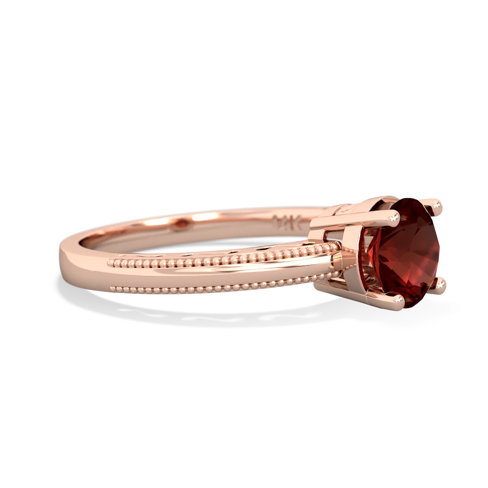 Garnet Milgrain Filigree 14K Rose Gold ring R5090