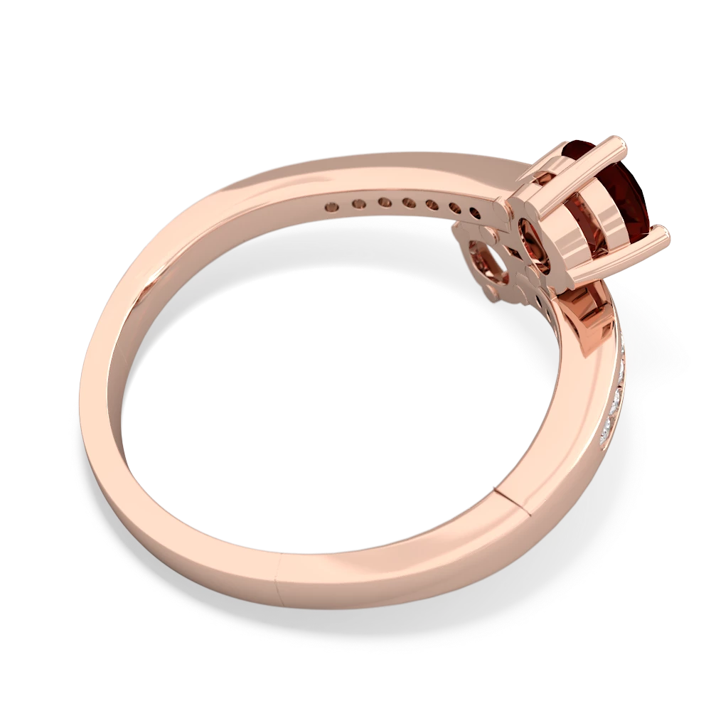 Garnet Channel Set Two Stone 14K Rose Gold ring R5303