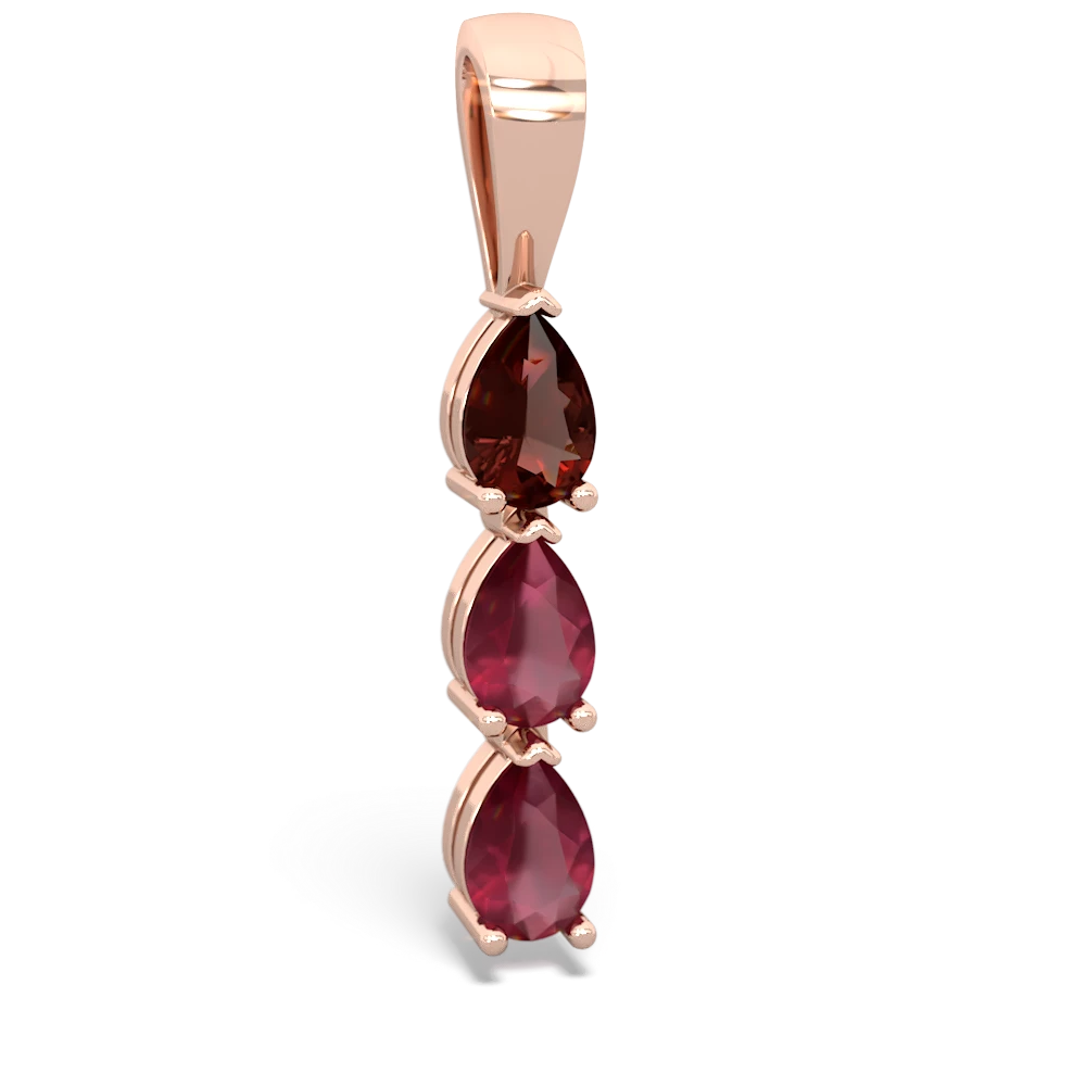 Garnet Dew Drops 14K Rose Gold pendant P2251