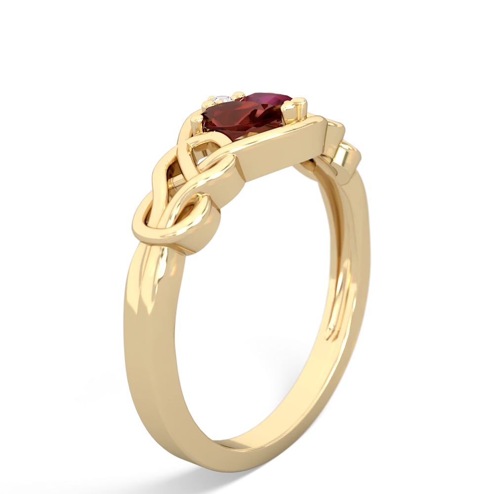 Garnet Celtic Love Knot 14K Yellow Gold ring R5420