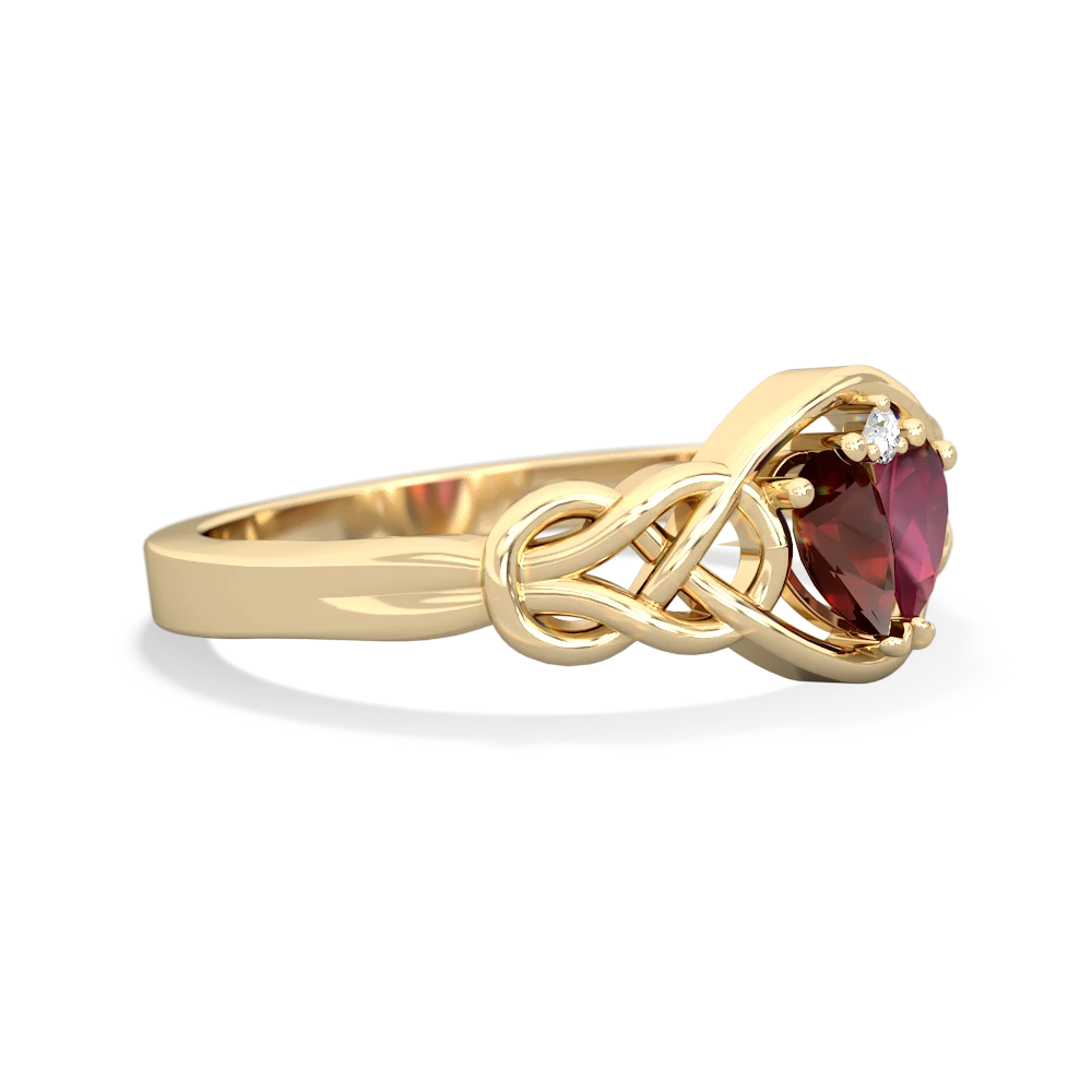 Garnet Celtic Love Knot 14K Yellow Gold ring R5420