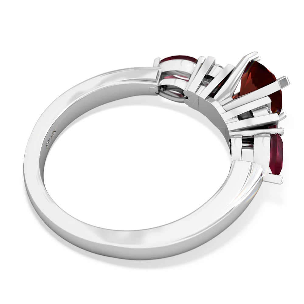 Garnet 6Mm Round Eternal Embrace Engagement 14K White Gold ring R2005