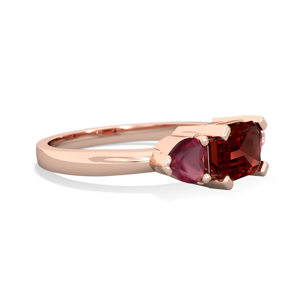 Garnet Three Stone 14K Rose Gold ring R5235