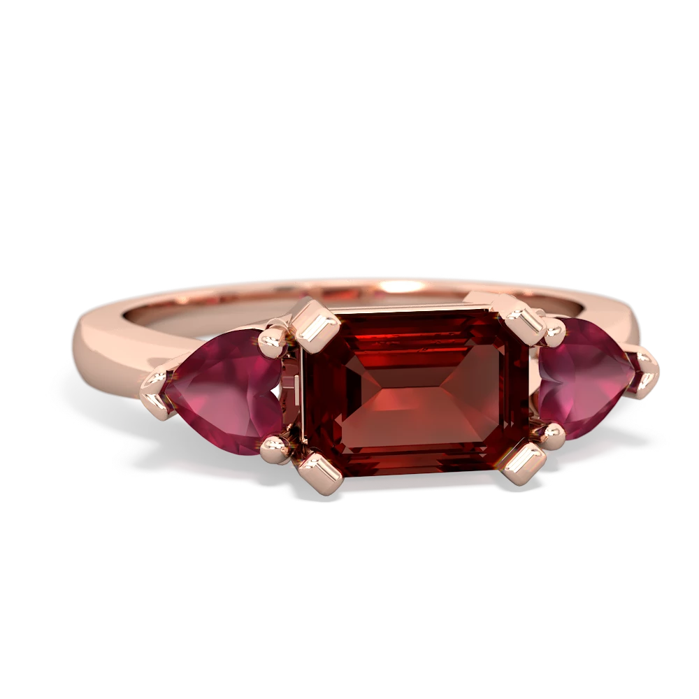 Garnet Three Stone 14K Rose Gold ring R5235