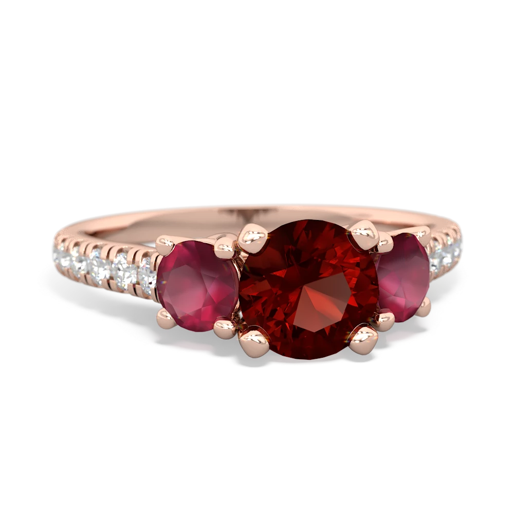 Garnet Pave Trellis 14K Rose Gold ring R5500