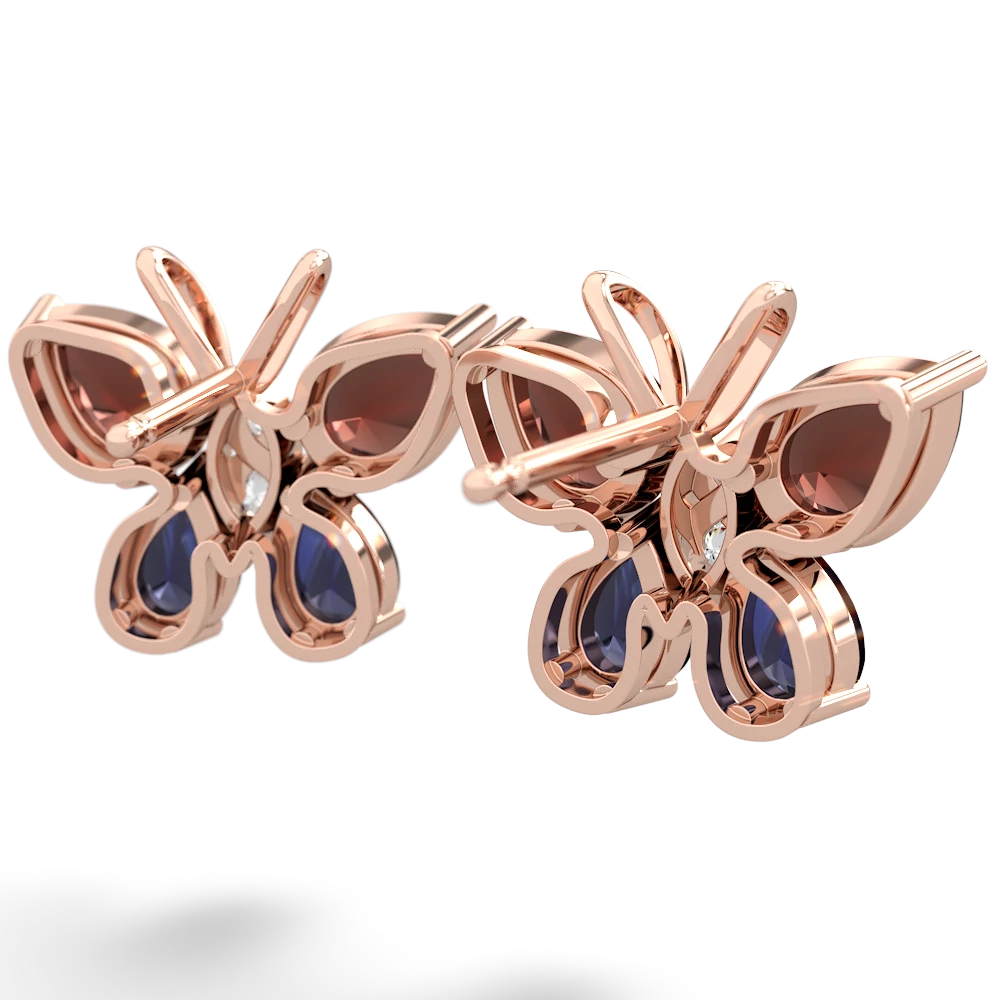 Garnet Butterfly 14K Rose Gold earrings E2215