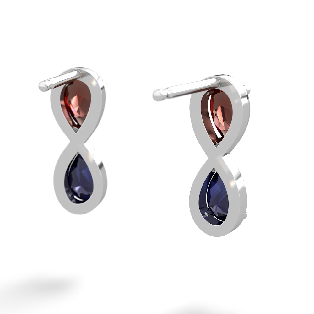 Garnet Infinity 14K White Gold earrings E5050