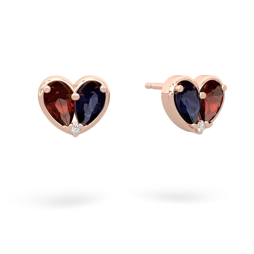 Garnet 'Our Heart' 14K Rose Gold earrings E5072