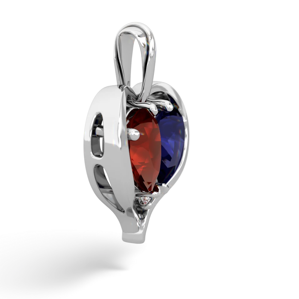 Garnet Two Become One 14K White Gold pendant P5330