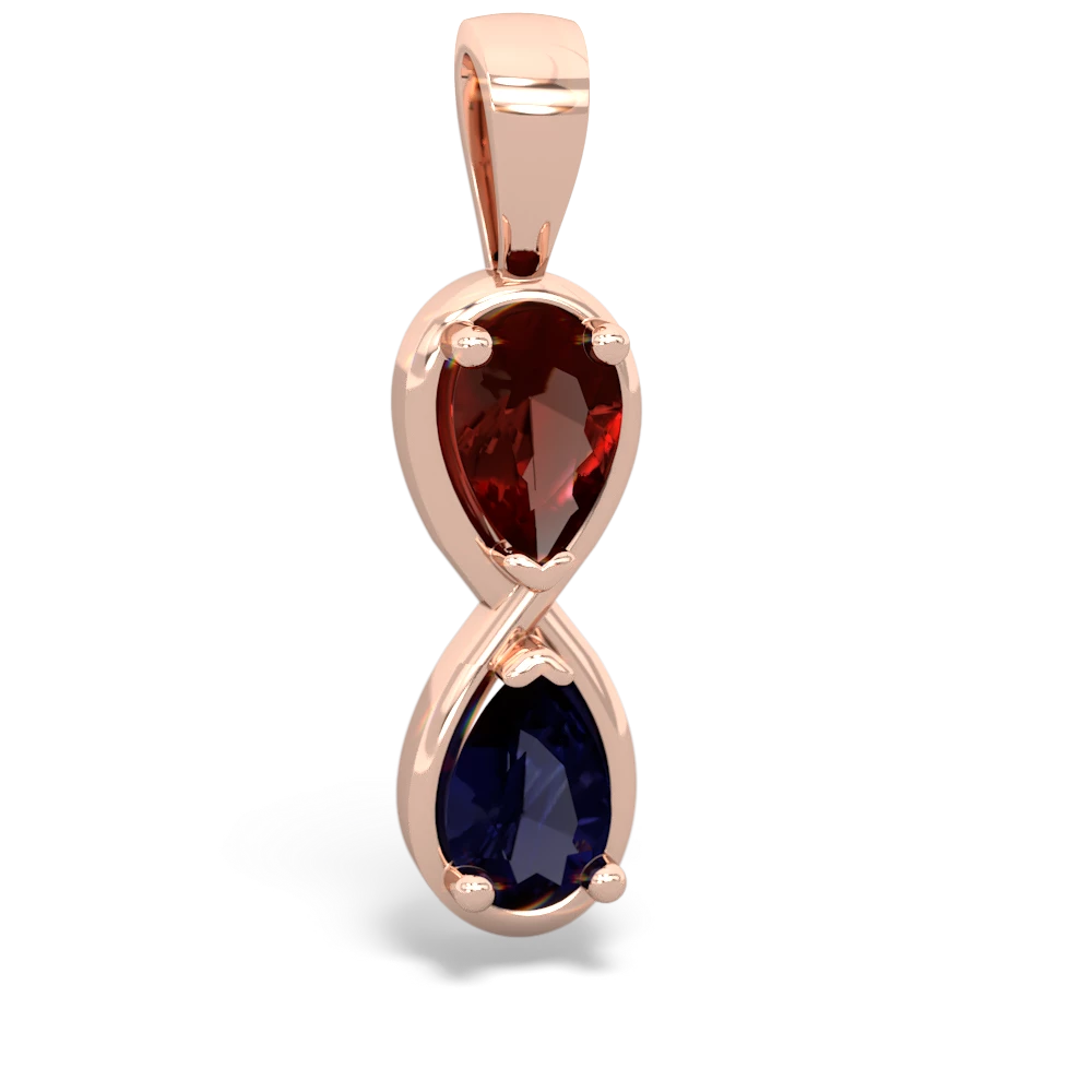 Garnet Infinity 14K Rose Gold pendant P5050