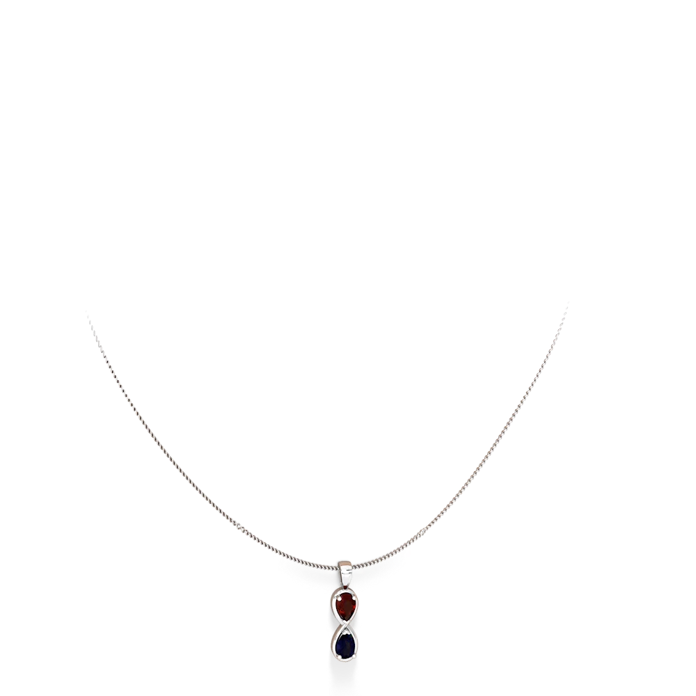 Garnet Infinity 14K White Gold pendant P5050