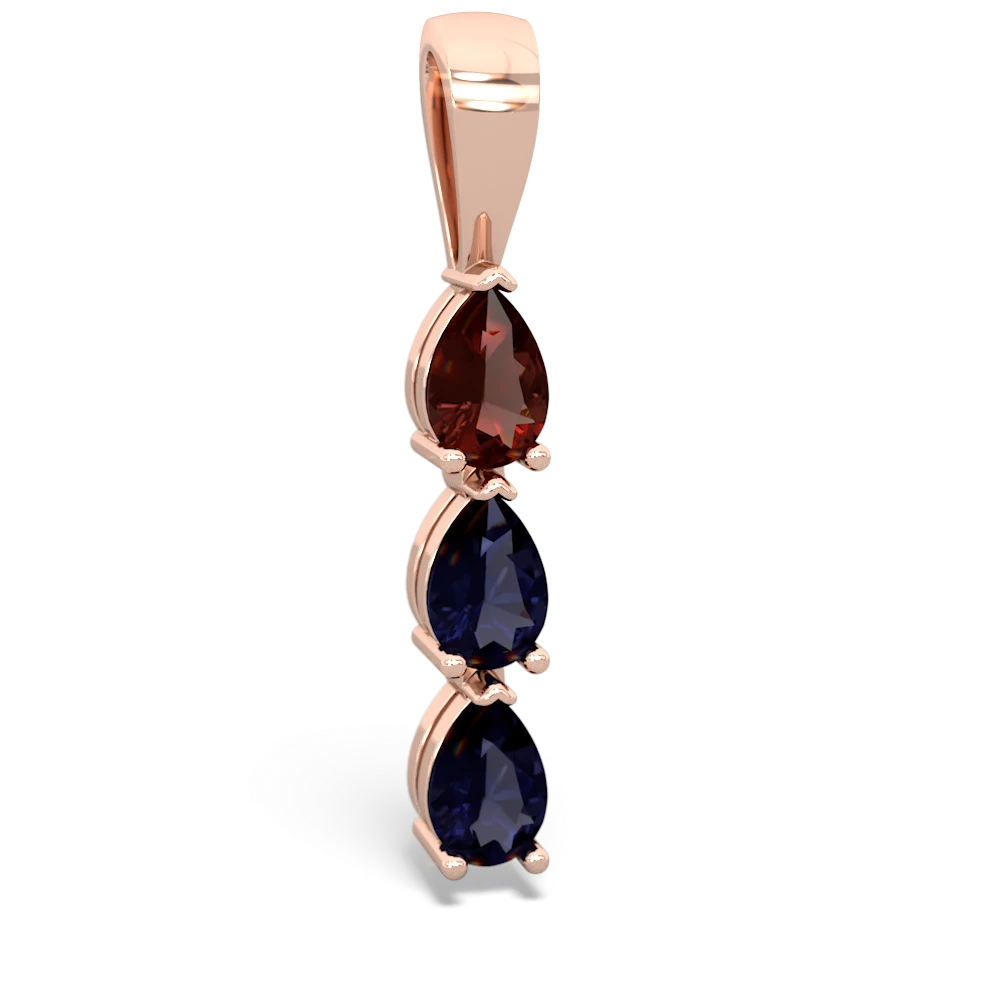 Garnet Dew Drops 14K Rose Gold pendant P2251